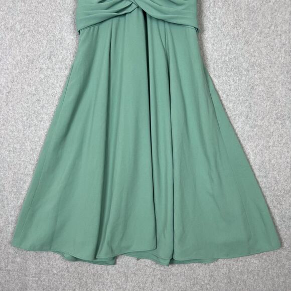 Gal Meets Glam Mint Green Seraphina Crisscross Bodice Midi Dress Size 12 Petite - Picture 4 of 11